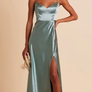 BirdyGrey Bridesmaid Dress - L (ALTERED TO ~M)- Seaglass Satin